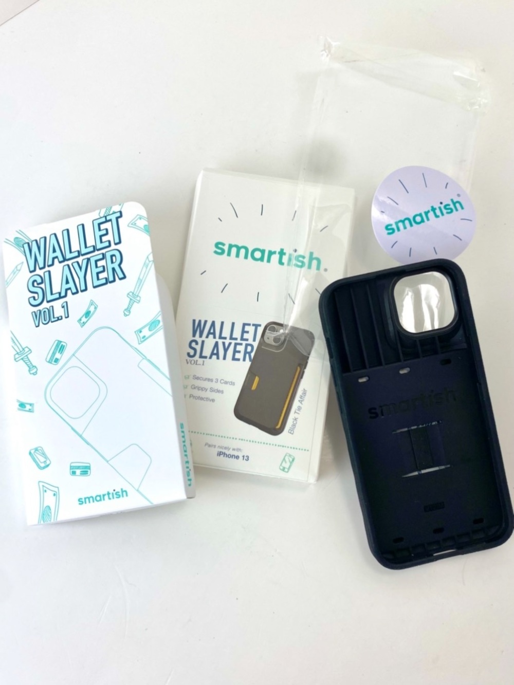 NEW Smartish Wallet Slayer Vol 1 Black Phone Case with Card Slots for IPhone 13